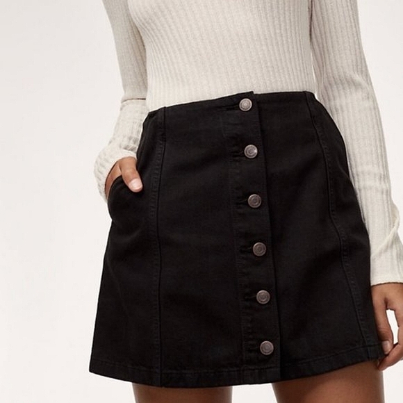 Wilfred Free - Ahrens Button Denim Mini Skirt - Size 8 - Picture 2 of 10